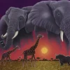 Puzzle Diamant painting: Elephants on the savannah 30x40 cm