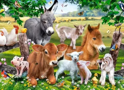 Puzzle Diamant painting: Farm animals 30x40 cm