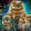 Puzzle Diamant painting: Forest guards 30x40cm
