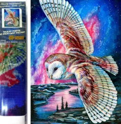 Puzzle Diamant painting: Flight of the owl 30x40cm