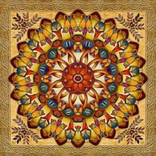 Puzzle Diamant painting: Golden mandala 30x30cm 7D