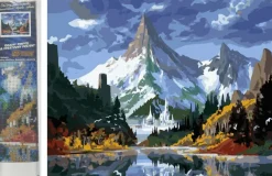 Puzzle Diamant painting: Ice castle in the mountains 30x40cm