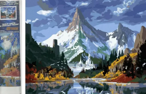 Puzzle Diamant painting: Ice castle in the mountains 30x40cm