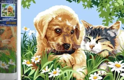 Puzzle Diamant painting: Little friends 30x40cm