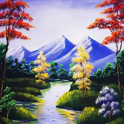 Puzzle Diamant painting: Mountain stream 30x40 cm