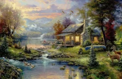 Puzzle Diamant painting: Mountain chalet by the lake 30x40 cm