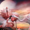 Puzzle Diamant painting: Pink flamingos 30x40cm