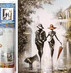 Puzzle Diamant painting: Romantic walk 30x40cm