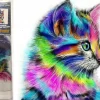 Puzzle Diamant painting: Rainbow kitten 30x40cm