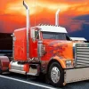 Puzzle Diamant painting: Red truck with flames 30x40 cm