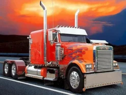 Puzzle Diamant painting: Red truck with flames 30x40 cm