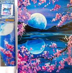 Puzzle Diamant painting: Rising moon 30x40cm