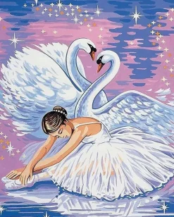 Puzzle Diamant painting: Swan Lake 30x40cm
