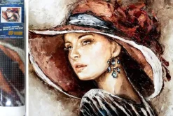 Puzzle Diamant painting: The lady in the hat 30x40cm