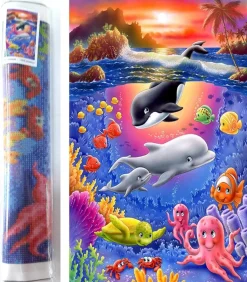 Puzzle Diamant painting: Under water world 80x40cm