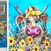 Puzzle Diamond Painting A cow with a bow 30x40cm