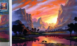 Puzzle Diamond Painting Mountain valley 30x40cm