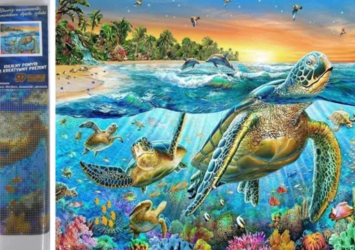Puzzle Diamond Painting Turtles 30x40cm