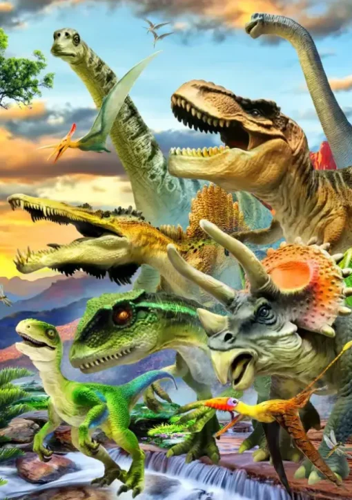 Puzzle Dino Sunset