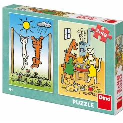 Puzzle Dog with cat 2x48
