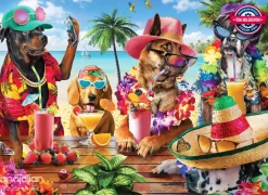 Puzzle Dogs Drinking at the Beach