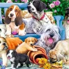 Puzzle Dogs in the garden