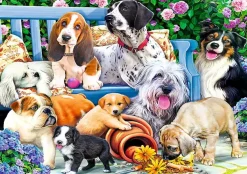 Puzzle Dogs in the garden