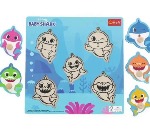 Puzzle Drevená vkláda膷ka Baby Shark