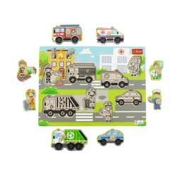 Puzzle Drevená vkláda膷ka Mesto