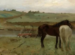 Puzzle Edgar Degas: Horses in a Meadow, 1871