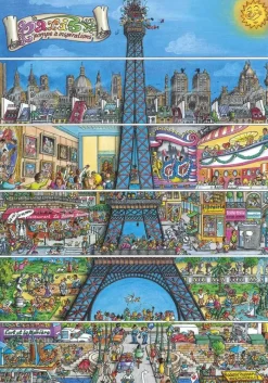 Puzzle Eiffel tower cartoon