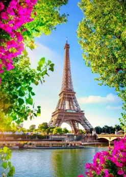 Puzzle Eiffel Tower in Spring