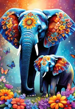 Puzzle Elephants - Maternal Love Collection