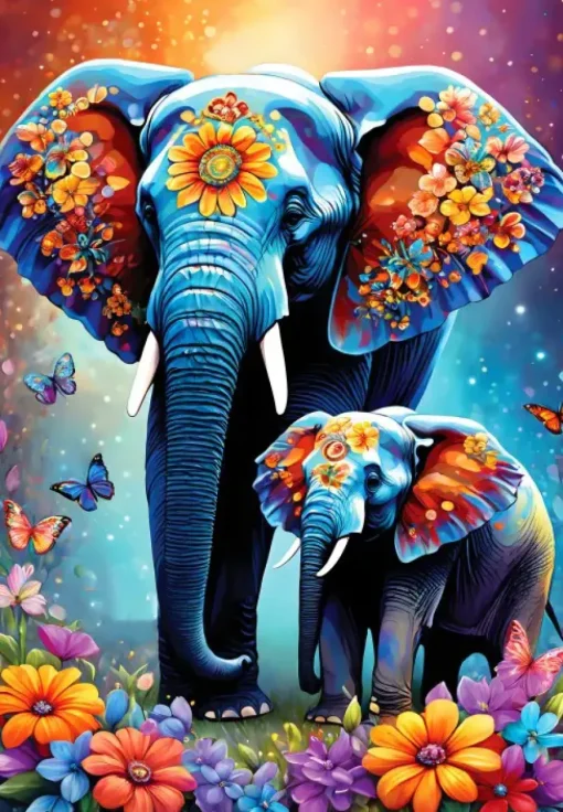 Puzzle Elephants - Maternal Love Collection
