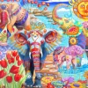 Puzzle Elephants in the Garden 2000