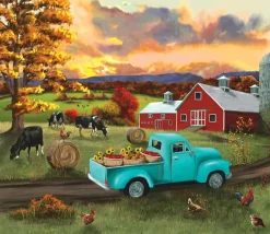 Puzzle Fall Sunset at the Barn