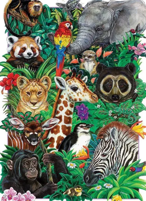 Puzzle Family Puzzle: Safari Babies 350