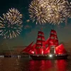 Puzzle Fireworks around and Sailboat