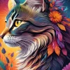 Puzzle Floral Cat