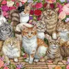 Puzzle Floral Cats