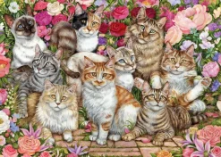 Puzzle Floral Cats