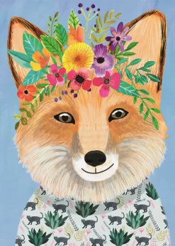 Puzzle Floral Friends: Friendly Fox