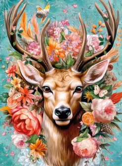 Puzzle Flower Deer