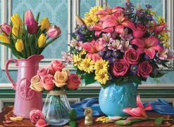 Puzzle Flowers in Vases