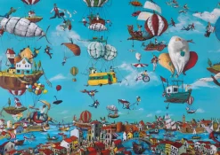 Puzzle Flying Above the City