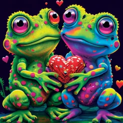 Puzzle Frogs In Love