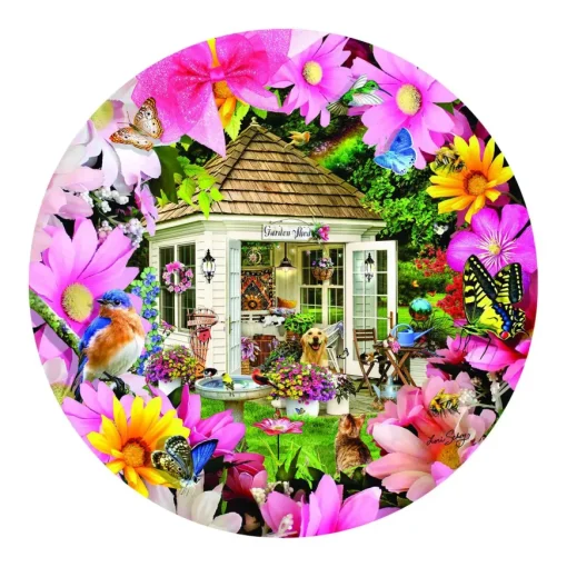 Puzzle Garden Shed in Flower