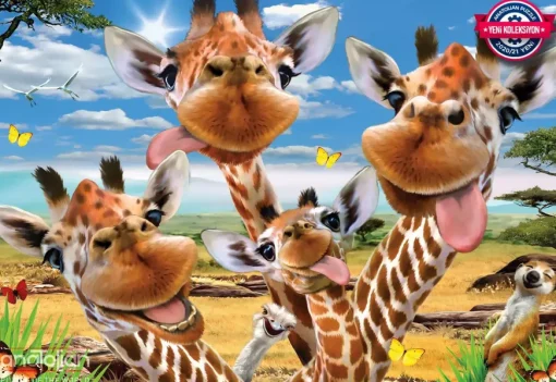 Puzzle Giraffe Selfie 500