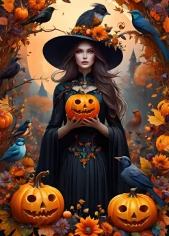 Puzzle Halloween Witch