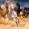 Puzzle Horses Running in the Desert